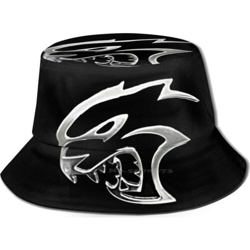 Korean Caps Funny Beach Bucket Hats Horse Power Demon Race Drag Race Power Turbo Car Charger Challenger Ram Viper Hellcat Srt