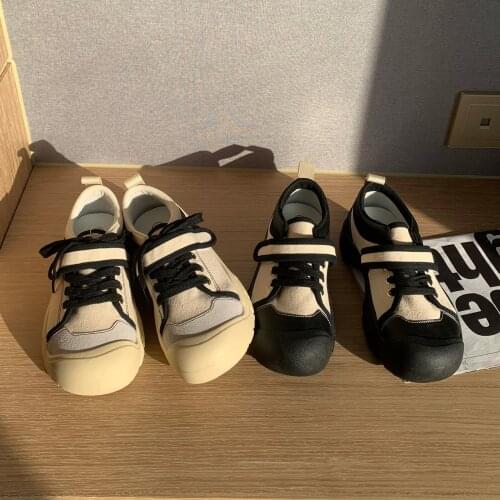 Japanese Fashion Classic Brand New Lolita Retro Canvas Shoes Womens Casual New Velcro Cute Big Head Kawaii Harajuku Casual Shoe