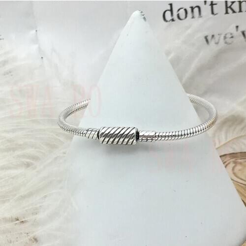 New 100% 925 Sterling Silver Snake Chain Bracelets For Women Fit Charms Beads DIY Chain Bracelet Bangles Gift Fashion Jewelry