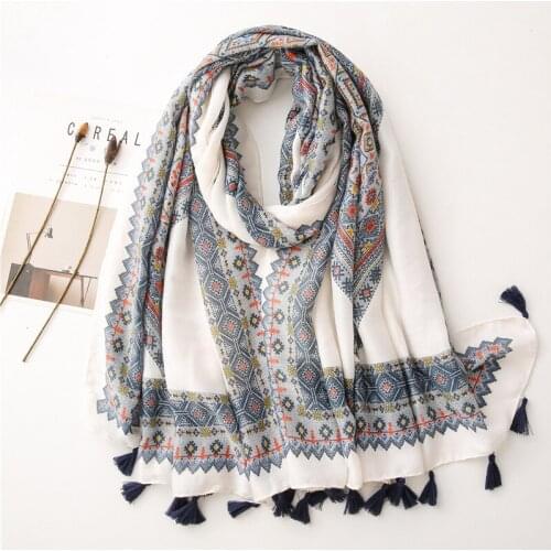 Ethnic Boho Design Scarf for Women Elegance Extra Large Shawl Wrap Warm Stole Neckwear [6729]