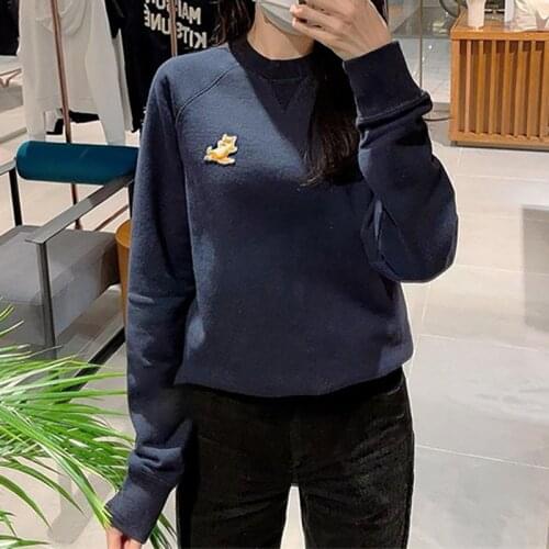 Rowling Lazy Fox Embroidery Women Pullover Long Sleeve O Neck Cotton Ladies Sweatshirts Casual Classic Logo Female Tops