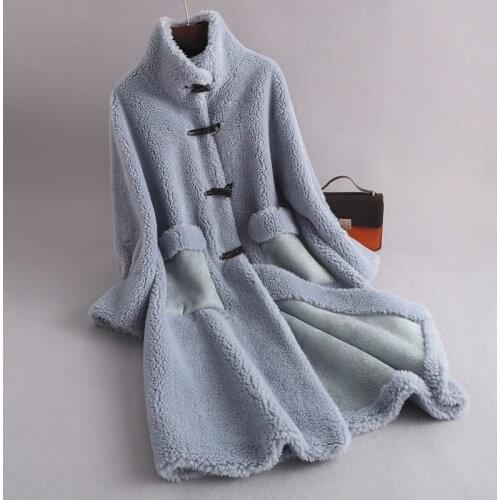 Winter New Granule Sheep Shearing Fur Coat Women Fashion Long lambswool Jacket Casual Korean Warm Overcoat Female Clothes H1701