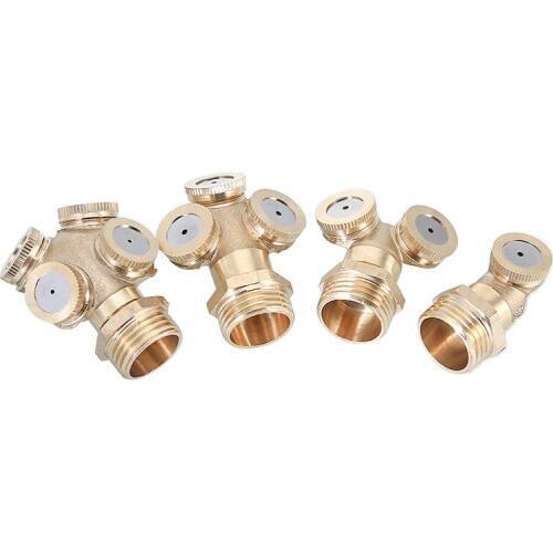 1/2/3/4 Hole Misting Nozzle Brass Hose Connector Atomizing Spray Fitting Nebulizer Water Sprinklers Heads fot Garden Irrigation