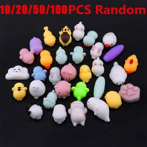 10/20/30/50/100 PCS Min Change Color Cute Cat Antistress Ball Mochi Rising Soft Sticky Stress Relief Funny Gift Toy