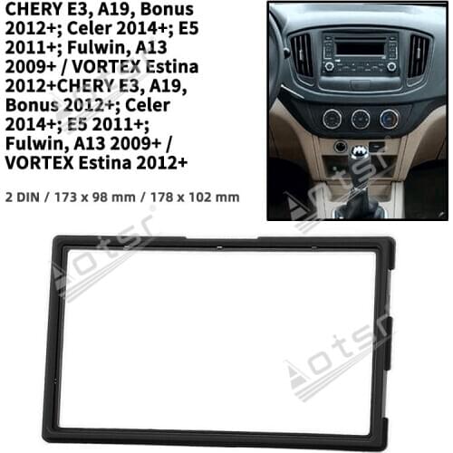 11-373 Top Quality Radio Fascia for CHERY E3 A19 Bonus 2012+ Celer 2014+ E5 2011+ Fulwin A13 Stereo Dash Trim Installation Kit