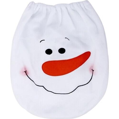 2020 Christma Decorations For Home Snowman pattern XMAS Interior Family padded Toilet lid seat cushion cover Bathroom XMAS Decor