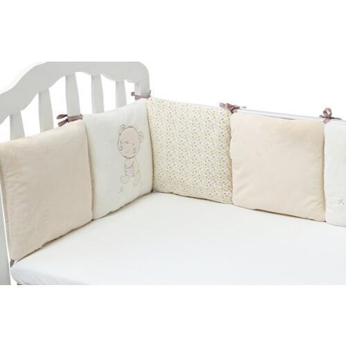 6pcs 30*30cm Baby Crib Bedding Set Detachable Velvet Cotton Protector Baby Crib Bumper Bedding for Infant