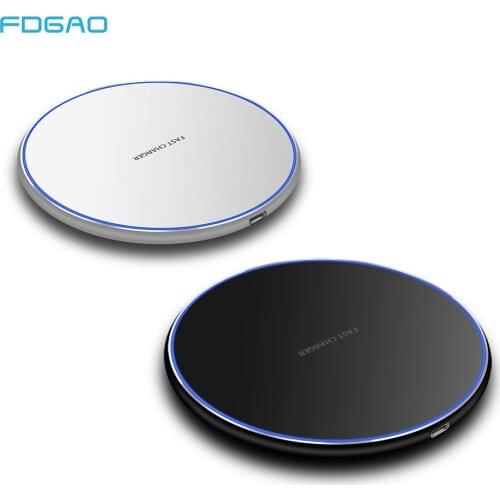 Fdgao Qi Wireless Charger for iPhone 11 Pro X XS Max XR 8 10W QC Fast Charging Pad For Samsung S8 S9 S10 Note 10 9 8 Xiaomi Mi 9