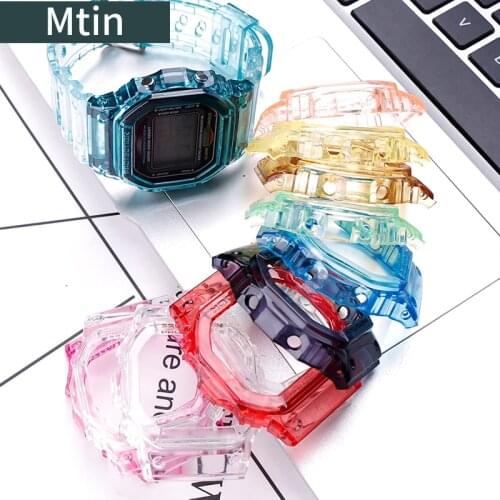 Color resin strap case mens pin buckle watch accessories For Casio G-Shock DW5600 5000 5030 5025 outdoor sports wristband Ladie