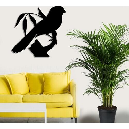 Bird Trying to Hold on Branch Wall Home Accessory Wooden Table 50x46cm