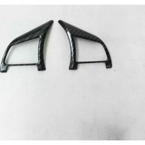 For Nissan Leaf 2017 2018 2019 car detector stick styling cover ABS Matte Steering wheel Interior Kit Trim lamp frame part 2pcs