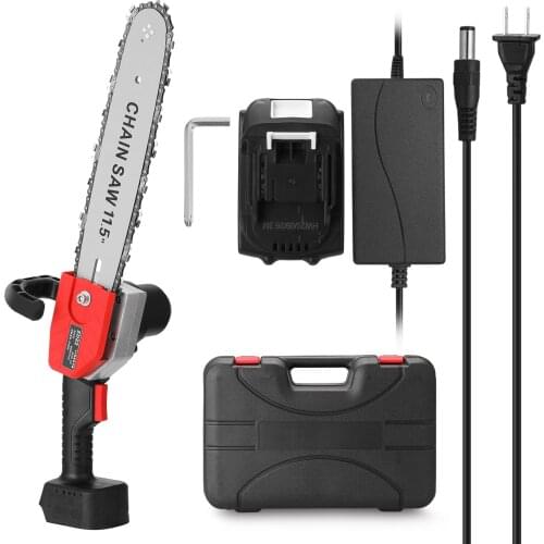 11.5 Inch 21V Electric Pruning Saw Rechargeable Small Wood Spliting Chainsaw One-handed Woodworking Tool for Garden Orchard