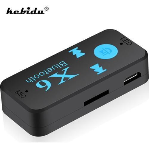 Kebidu X6 Wireless USB Bluetooth 5.0 Receiver 3.5mm Audio Jack TF Card Reader MIC Call Support For Car Speaker X6 Newest