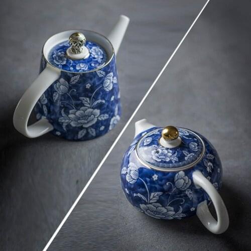 China Jingdezhen blue and white porcelain Kung Fu tea pot teapot antique ceramic handmade teaware kettle tea service gift