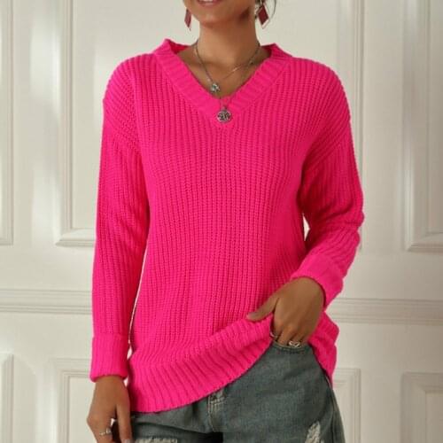 LuckBN Women's V-Neck Pullovers