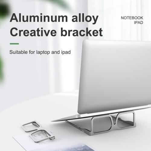 MAMEN Aluminum Alloy Foldable Laptop Stand Glasses Shape Notebook Support Holder For 16inch Laptop iPad Tablet Reading Universal