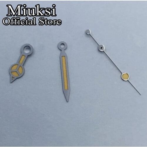 Miuksi silver yellow hands green luminous hands fit NH35 NH36 ETA 2824 2836 Miyota 8215 8205 821A Mingzhu DG 2813 3804 movement