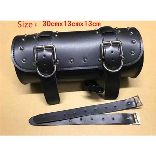 Motorcycle Saddle Folk Backrest Mount Tool Bag Leather Pouch Sissy Bar Tail Bags for Harley Custom Cruiser Chopper Borsa Pelle