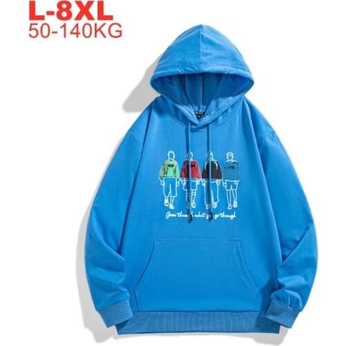 Pullover Hood colorful Male Hoodie Large Size 8xl 7xl 6xl 5xl Men Hoodies Chinese Streetwear Hooded Sweatshirts Harajuku Hip Hop