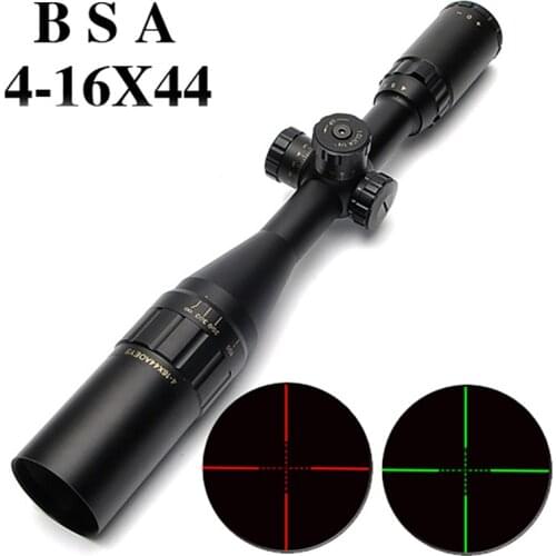 Bestsight 4-16x44 Hunting Tactical Optical sight GreenRed Illuminated Night Sniper Cross Riflescope Spotting scope for hunting