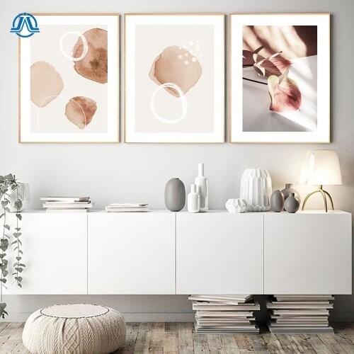 Scandinavian Poster Print Modern Abstract leaves Canvas Painting Nordic Style Minimalist Wall Art Decoration Picture Home Decor
