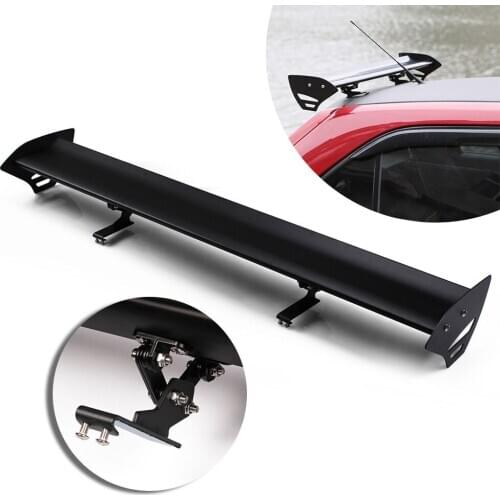 110mm 43.3" Adjustable Aluminum Hatchback Spoiler GT-Style Rear Trunk Wing Tail No Perforation Required Car Racing For Honda VW