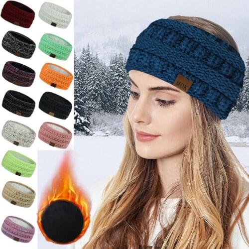 Wide Knitting Headband Winter Warm Ear Women Crochet Thicken Turban Hair Accessories Girl Hair Band Headwraps Ear Warmer Stretch