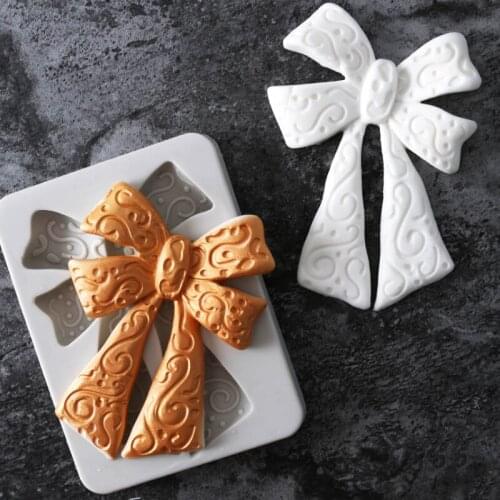 Large Bowknot Silicone Mold Fondant Mould Cake Decorating Tools Chocolate Gumpaste Molds, Sugarcraft, Kitchen Gadgets
