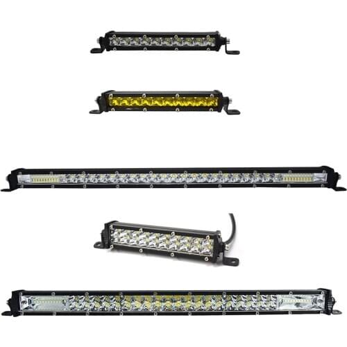 1Pcs 12V 30W 60W 120W 180W 6000K Ultra Slim 7inch 20inch Car Led Light Bar for Jeep Off-road Cars 4WD SUV UTE Pick-up Trucks 4x4