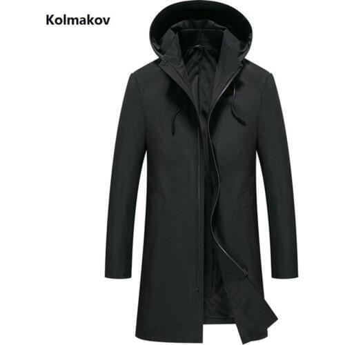 2019 New Arrival Mens Trench Coats Spring Autumn mens Classic Coat Hooded Windbreaker High Quality Self cultivation Overcoat