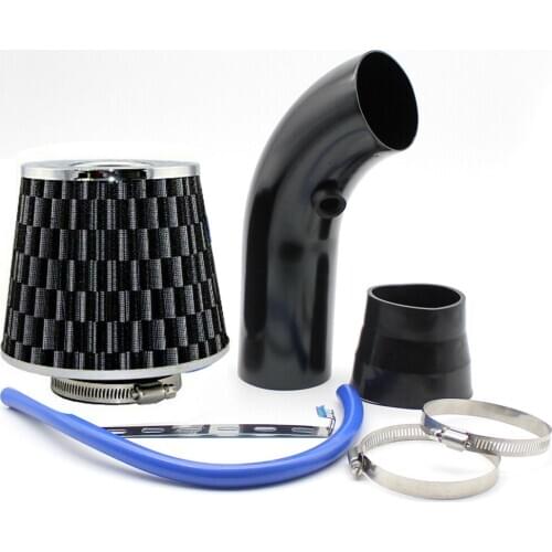 Carbon Fibre Style Car Cold Air Intake Filter Induction Pipe Power Flow Hose System