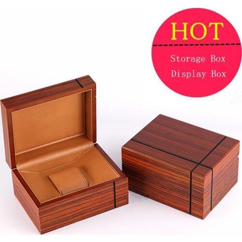 High Quanlity Single Wood Watch Box Brown Watch Storage Case Men New Brand Watch Display Gift Box Mechanical Luxury Watches W028