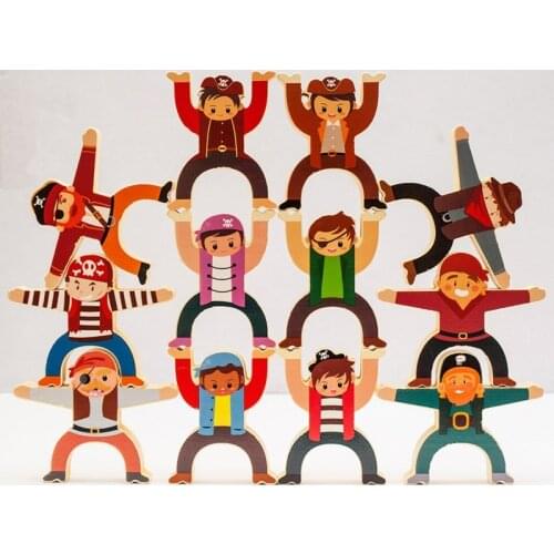 Balance Stacked High-grade Wood Puzzle Childrens Strong Dividend DIY Superimposed Building Blocks Desktop Game Parent-child I