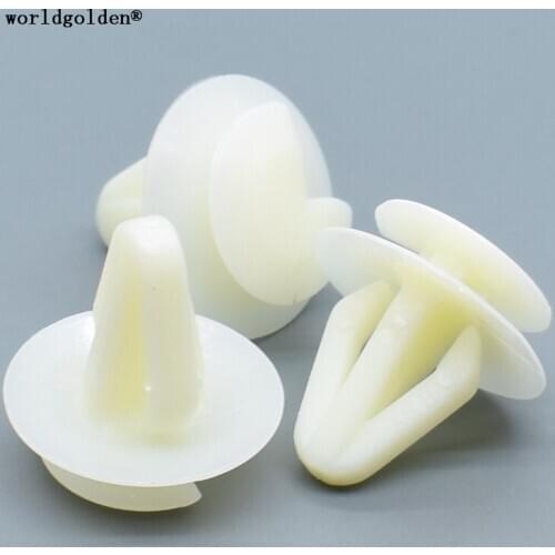 Worldgolden 100pcs auto fasteners Trim Panel Retainer Fits Into 8mm Hole for Mazda 9927-40-822 Toyota 62581-14020