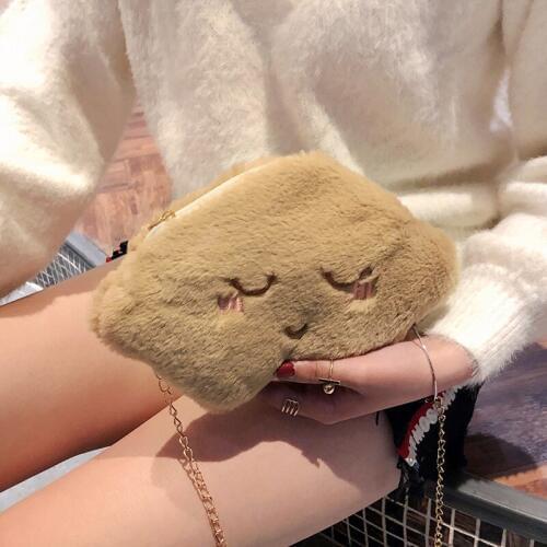 Cloud Smiling Face Maomao Bag Womens 2019 New Style Versatile Shoulder Bag Cute Plush Bag