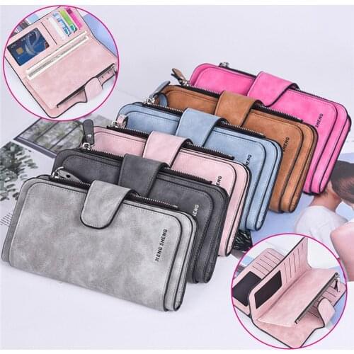 PU Leather Women Wallets Coin Pocket Hasp Card Holder Money Bags Casual Long Ladies Clutch Phone Wallet Women Purse