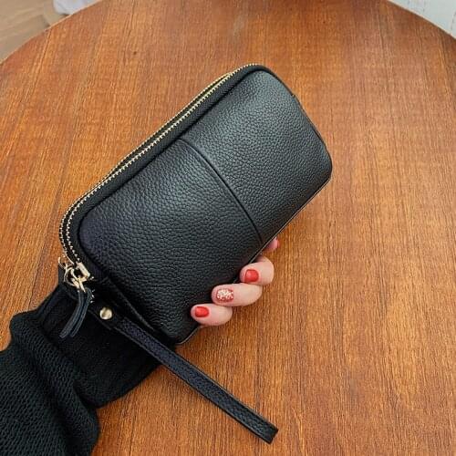 Women Wallet Long Fashion Zipper Clutch Hand Bag 2021 genuine leatherMobile Phone Bag Card Holder Coin Purse Thin Wallet