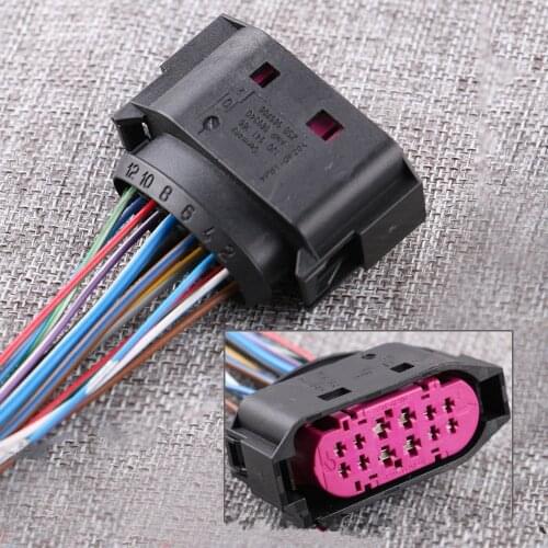 1/2/5pcs/lot 12 Pin/Way Xenon Headlight Connector Plug Socket Wire Harness Cable Pigtail For AUDI VW Skoda 1J0941165 1J0 941 165