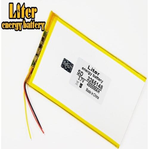 3 line 3.7V,4000mAH,3265148 Polymer lithium ion / Li-ion battery for TOY,POWER BANK,GPS,mp3,mp4