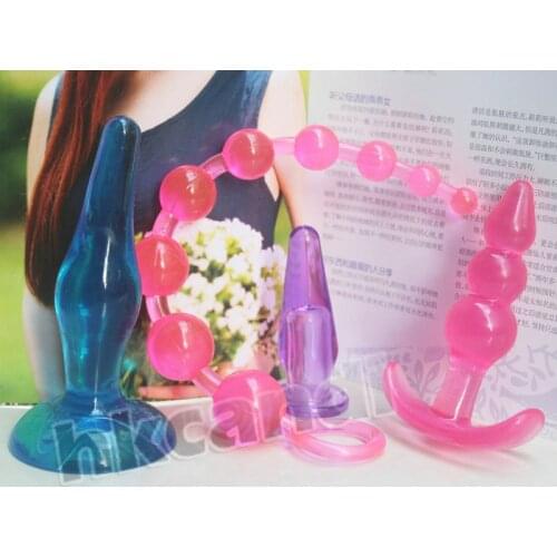 4pcs nightlife backyard sexy unsex Beads chains Anchor Butt Plug Adult Anal Bullet Stimulating for men women sex Toys Sets 2BKL