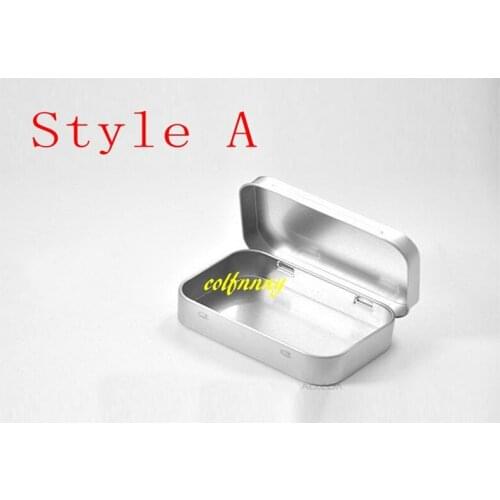 800pcs/lot Fast shipping 9.5x6x2.1cm Plain silver Tin box Rectangle tea candy business card USB storage box case
