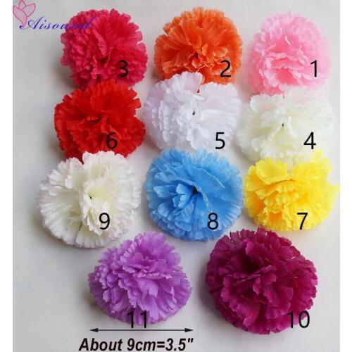 Aisound 240pcs Artificial Silk Carnation Flower Head Wedding Decor Floral Event&Party Supplies DIY Floral Crafts Fake Flowers