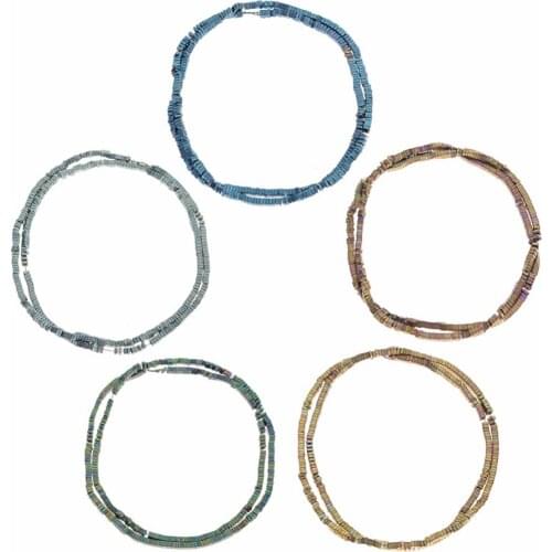 Natural Stone Hematite Beads Matte Square shape 2*1mm 405Pcs Plated beads for DIY Necklace Bracelet Jewelry Making Accessories