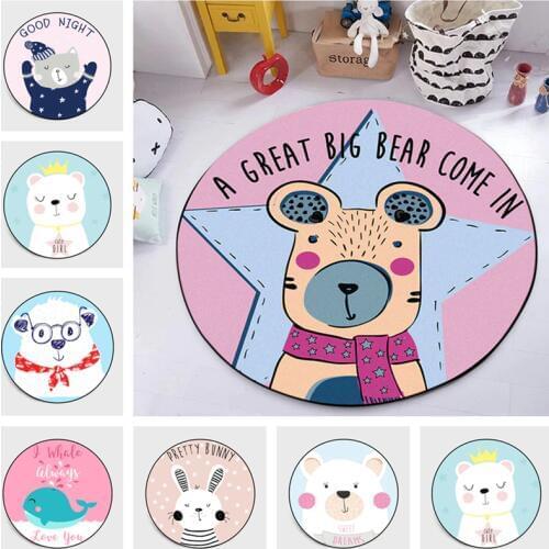 Kids Cartoon Round Rugs And Carpets For Baby Home Living Room Children Large Bedroom Parlor Hallway kitchen Door Floor Bath Mats