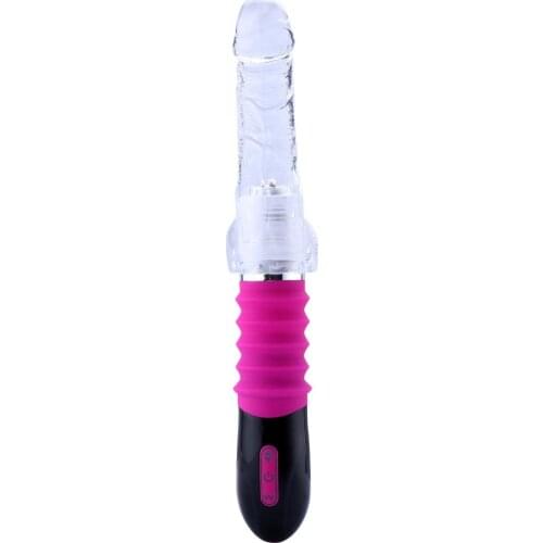 Hismith Mini Thrusting Machine, 3 Thrusting Speed Crystal Dildo Vibrator Sex Toy for Couples or Solo Handheld Vibrating Dildo