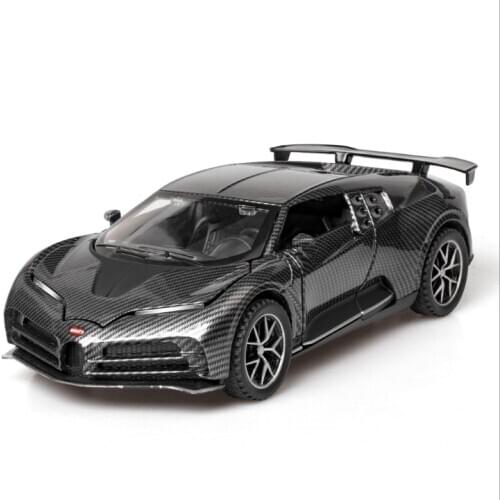 Carbon fiber Bugatti car model 1:32 sports car simulation model children toy car childrens birthday gift