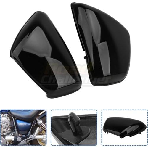 Motorcycle Battery Fairing Cover For Yamaha XV 700 750 1000 1100 Virago 1984-up Side Cover Left & Right Protection Cover Black