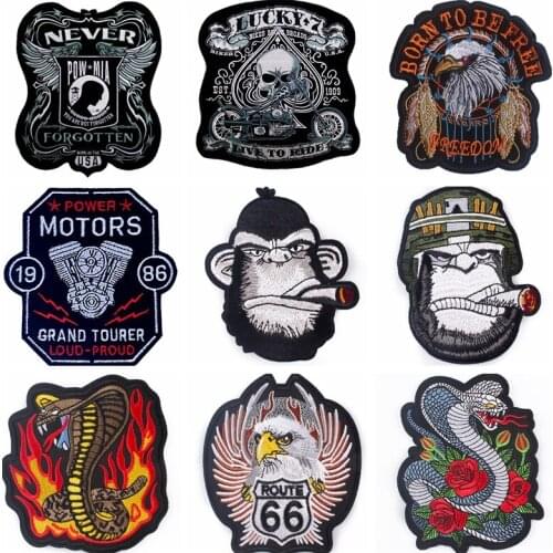 Prajna Patch for Clothing Embroidery Eagle Patches Sewing Iron on Patch For Jacket Stripe DIY Snake Badge Applique Accessories