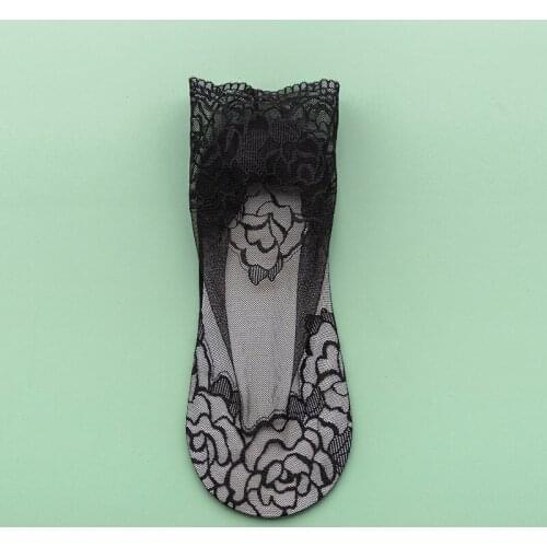 1 Pair Invisible Non-Slip Socks Summer Sexy Lace Transparent Womens Socks Japanese Kawaii Cute Mesh Breathable Boat Sock Gifts