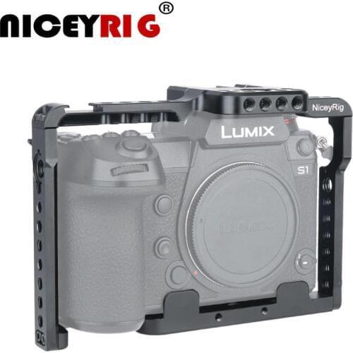 NiceyRig For Panasonic S1 S1R Camera Cage with Nato Rail Cold Shoe For DSLR Panasonic Lumix Camera Stabilization